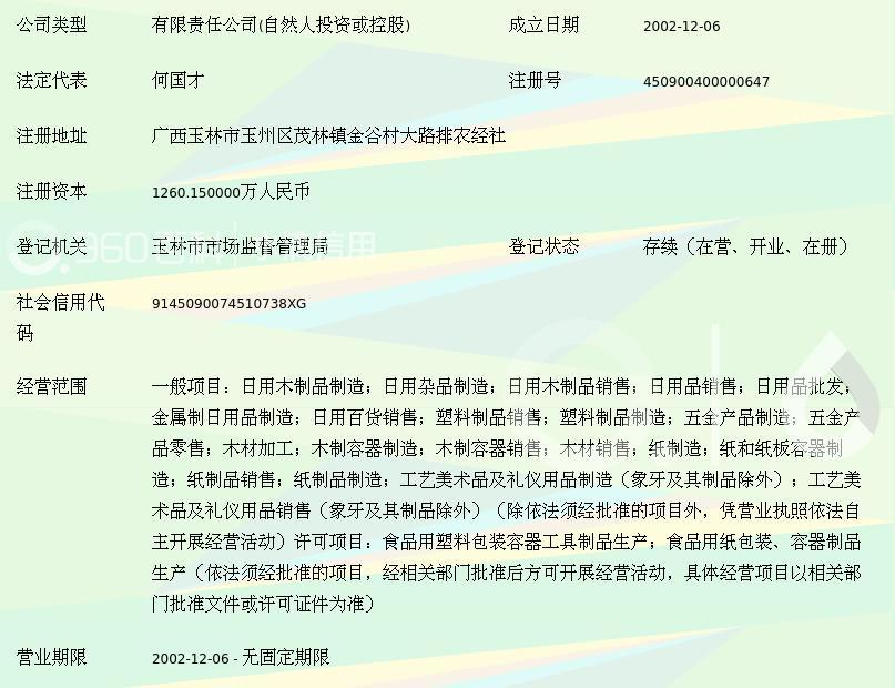 广西玉林源丰日用品制造